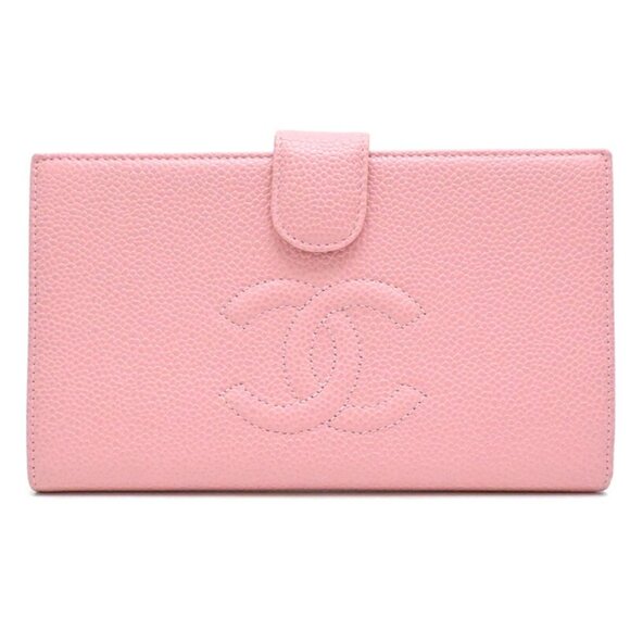 CHANEL Pink Caviar Leather Coco Mark Wallet - Picture 1 of 10